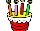 Coloring page Cake with candles painted byrodrigo4