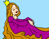 Coloring page Relaxed princess painted bymorgan miller