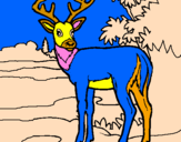 Coloring page Young deer painted byoliujy nju iokl kiou ipoñ