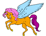 Coloring page Pegasus flying painted byhabiba