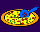 Coloring page Pizza painted bycaue