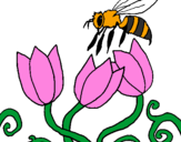 Coloring page Bee painted bylalachica