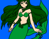 Coloring page Mermaid painted byDora