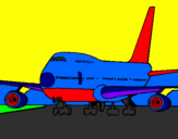Coloring page Plane on runway painted byprince