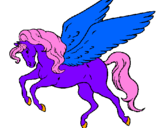 Coloring page Pegasus flying painted byKatrina