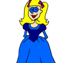 Coloring page Young princess painted bykally