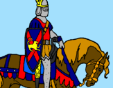 Coloring page Knight on horseback painted bylogan