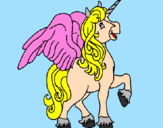 Coloring page Unicorn with wings painted byhellen