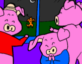 Coloring page Three little pigs 13 painted byana clara