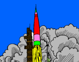 Coloring page Rocket launch painted by    nate