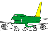 Coloring page Plane on runway painted byisaquejv