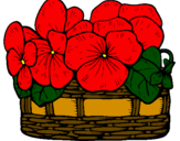Coloring page Basket of flowers 12 painted bycici
