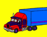Coloring page Truck trailer painted bycaue