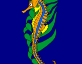 Coloring page Oriental sea horse painted byTyler Ching