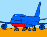 Coloring page Plane on runway painted byerik peton