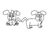 Coloring page Puppys painted byperrittoss