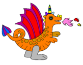 Coloring page Happy dragon II painted bydragon for you. GRRRR