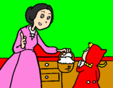 Coloring page Little red riding hood 2 painted byaurora