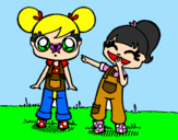 Coloring page Girls painted bydaffyduck