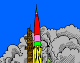 Coloring page Rocket launch painted by    nate