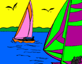 Coloring page Sails at high sea painted bylalachica