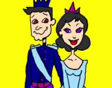 Coloring page Prince and princess painted bykally