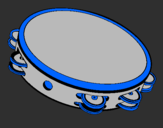 Coloring page Tambourine painted bycaue