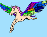 Coloring page Pegasus in flight painted byjazzy