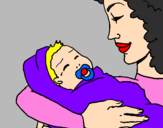 Coloring page Mother and daughter II painted bycaue