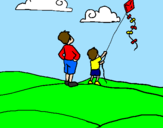 Coloring page Kite painted byInes
