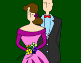 Coloring page The bride and groom II painted bymakili