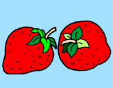 Coloring page strawberries painted by mariana