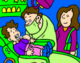 Coloring page Little boy at the dentist's painted bymakili