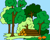 Coloring page Forest painted byInes