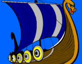 Coloring page Viking boat painted bysavannah