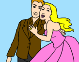 Coloring page The bride and groom painted bynobios