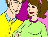 Coloring page Father and mother painted by mariana
