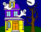 Coloring page Ghost house painted bymakili
