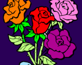 Coloring page Bunch of roses painted bymakili