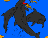 Coloring page Dolphins playing painted byJESUS