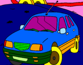 Coloring page Car on the road painted byjesus
