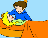 Coloring page Sleeping princess and prince painted byInes