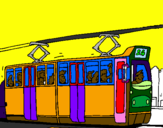 Coloring page Tram with passengers painted byJESUS