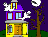 Coloring page Ghost house painted bylalachica