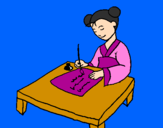 Coloring page Chinese calligraphy painted bymarijana  7 godina