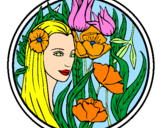 Coloring page Princess of the forest 3 painted byInes