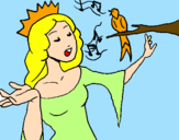 Coloring page Princess singing painted byInes