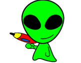 Coloring page Alien II painted byjo