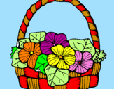 Coloring page Basket of flowers 6 painted by marijana