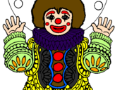 Coloring page Clown dressed up painted byperu